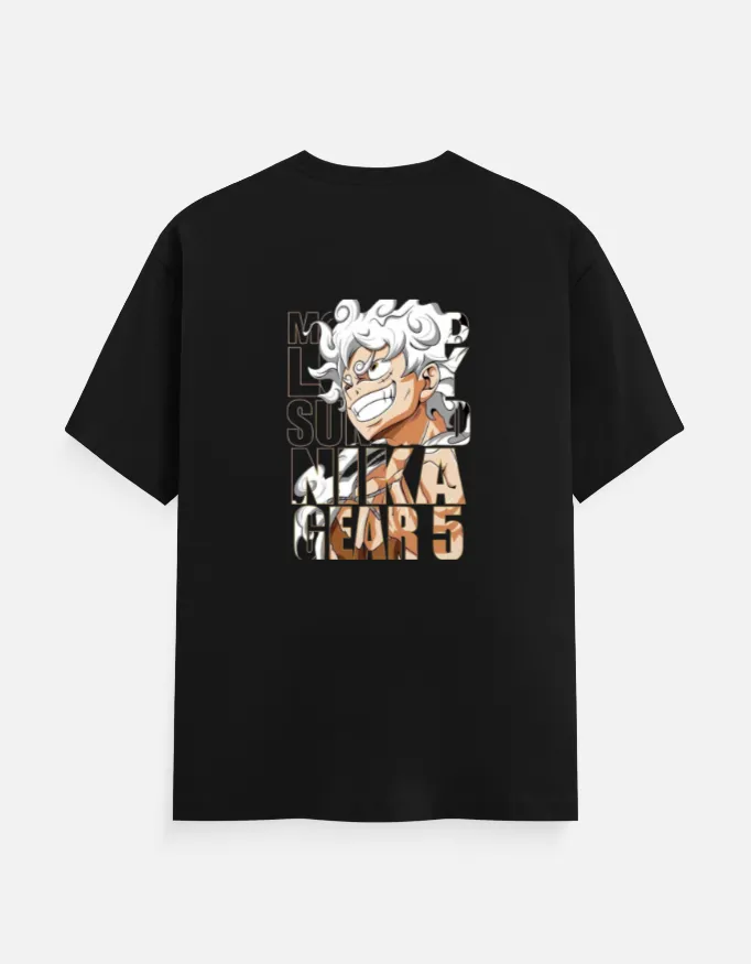 Luffy Anime Printed T-Shirt (XS, Black)